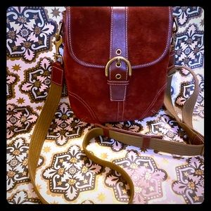 COACH Suede and Leather Crossbody